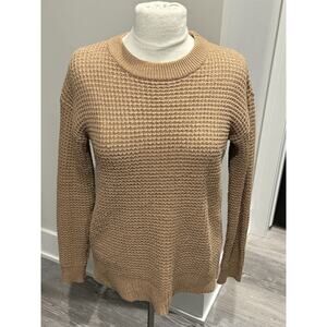Time & Tru Brown Waffle Knit Sweater Womens XS